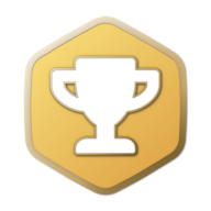App icon, a golden badge showing a trophy cup
